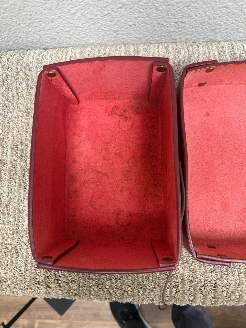 RARE Vintage Coach Bleeker Chilli Red Leather Decorative Box